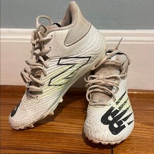 LAX New Balance White, Black and neon green lacrosse cleats